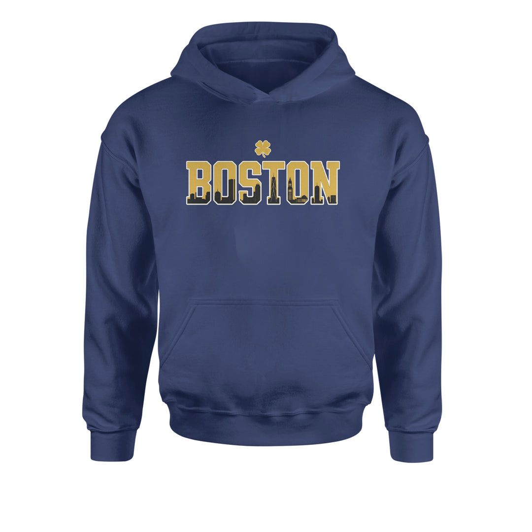 Boston City Pride Irish Youth-Sized Hoodie Navy Blue