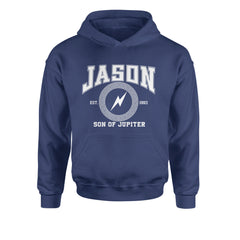 Jason Son of Jupiter Storm Bringer Youth-Sized Hoodie Navy Blue