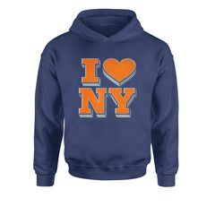 New York City Pride Heart Youth-Sized Hoodie Navy Blue