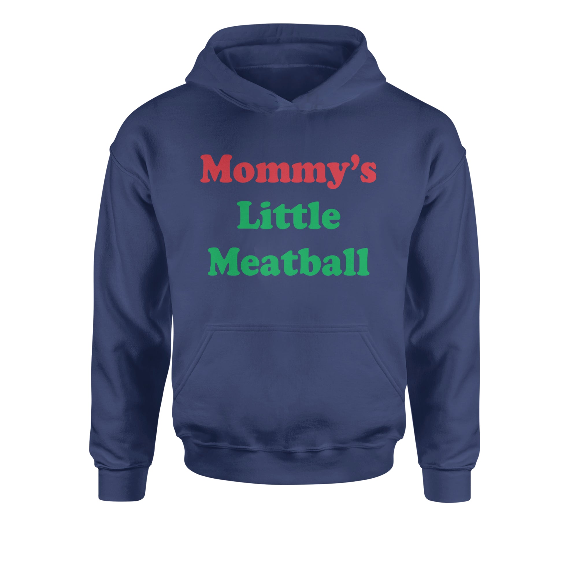 Mommy's Little Meatball Love Island Youth-Sized Hoodie Navy Blue