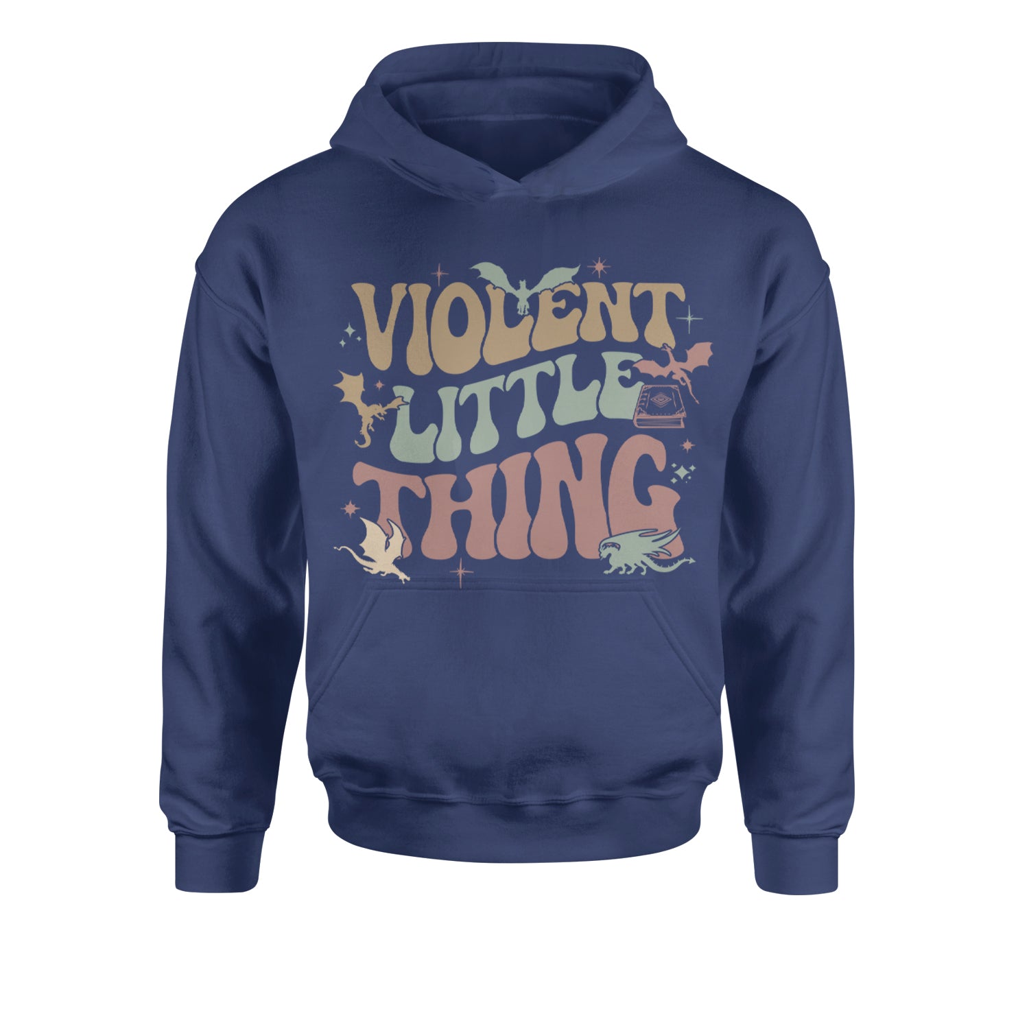 Violent Little Thing Dragon Youth-Sized Hoodie Navy Blue