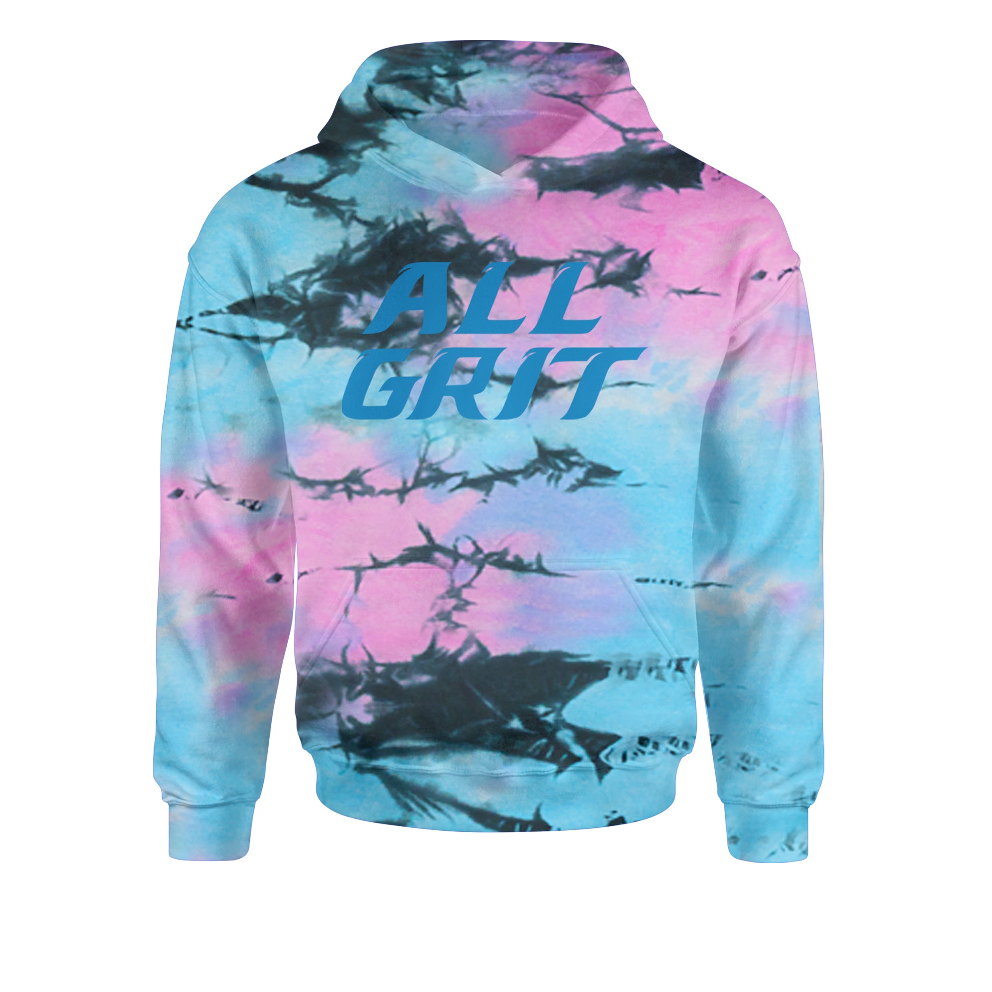 All Grit Detroit Football Youth-Sized Hoodie Tie-Dye Pacific