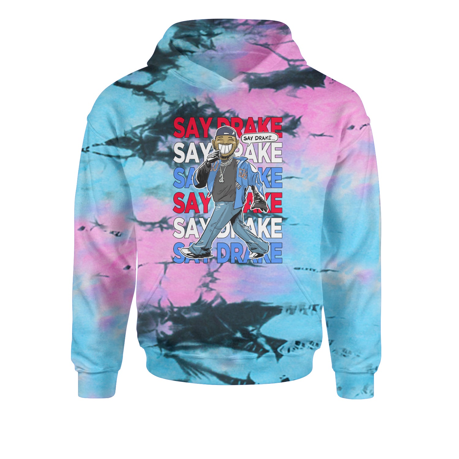 Say Drake Smiling Meme Mustard Youth-Sized Hoodie Tie-Dye Pacific