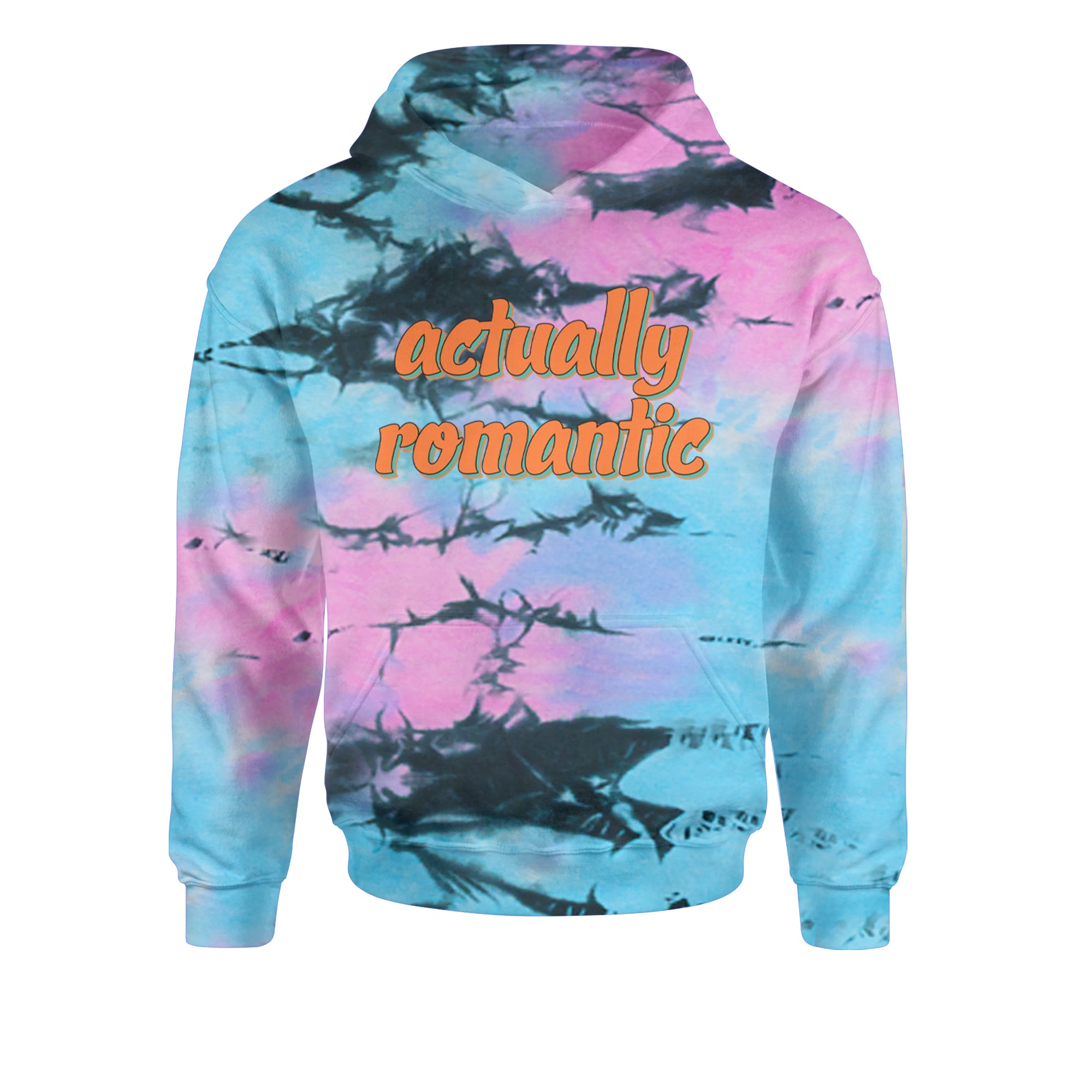 Actually Romantic Youth-Sized Hoodie Tie-Dye Pacific