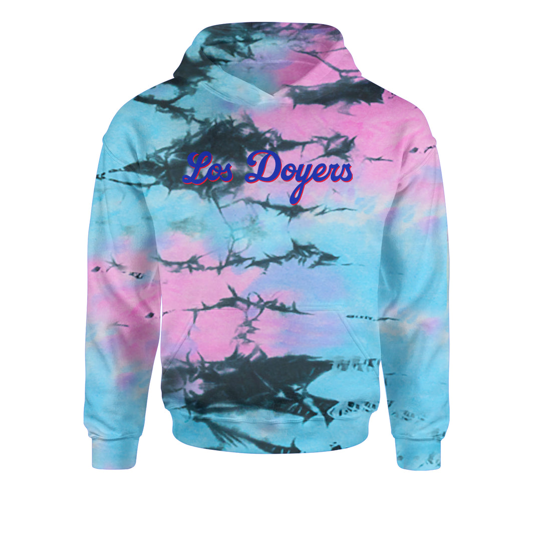 Los Doyers LA Baseball Youth-Sized Hoodie Tie-Dye Pacific