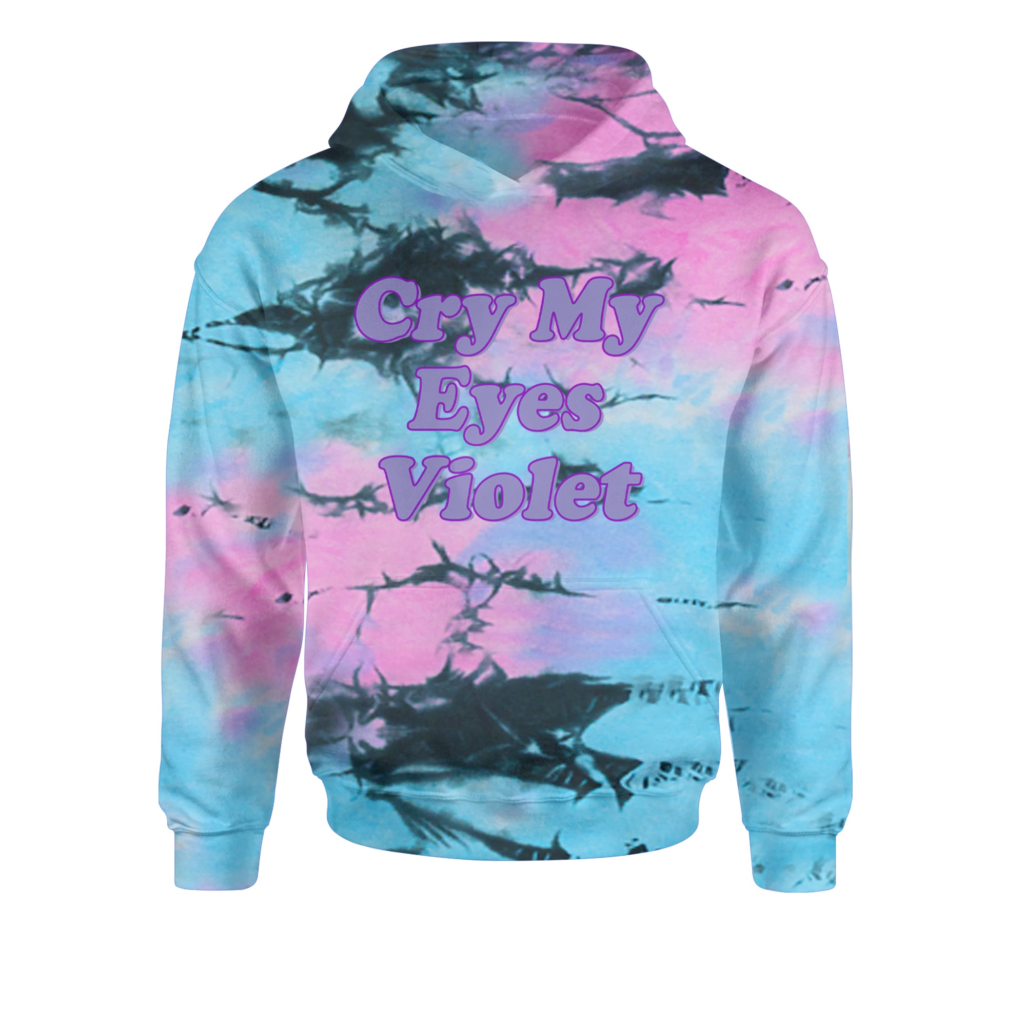 Cry My Eyes Violet Drama Queen Youth-Sized Hoodie Tie-Dye Pacific