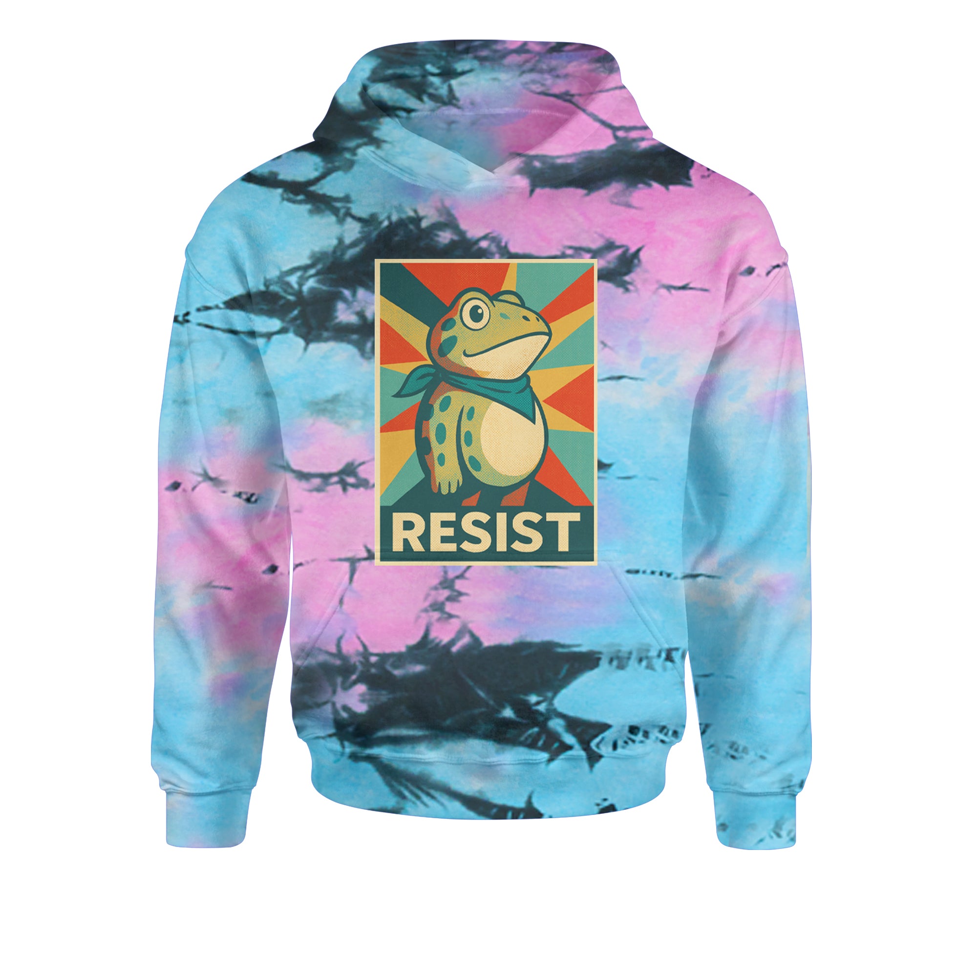 Resist Portland Protest Frog Youth-Sized Hoodie Tie-Dye Pacific
