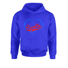Benito Heart Puerto Rico Youth-Sized Hoodie Royal Blue