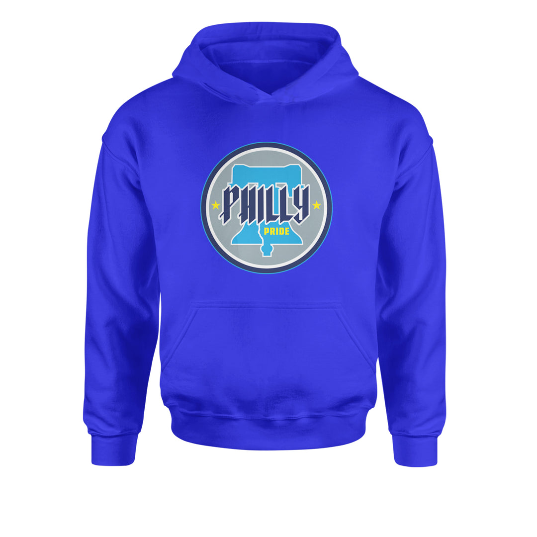 Philly Pride Liberty Bell Youth-Sized Hoodie Royal Blue