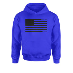 Redacted American Flag Youth-Sized Hoodie Royal Blue