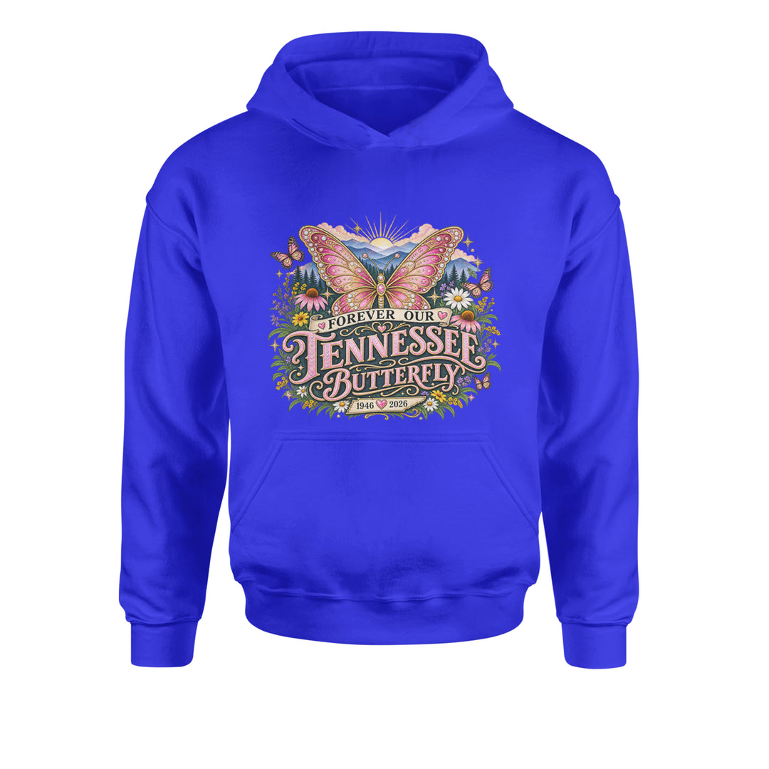 Forever Our Tennessee Butterfly Dolly Youth-Sized Hoodie Royal Blue