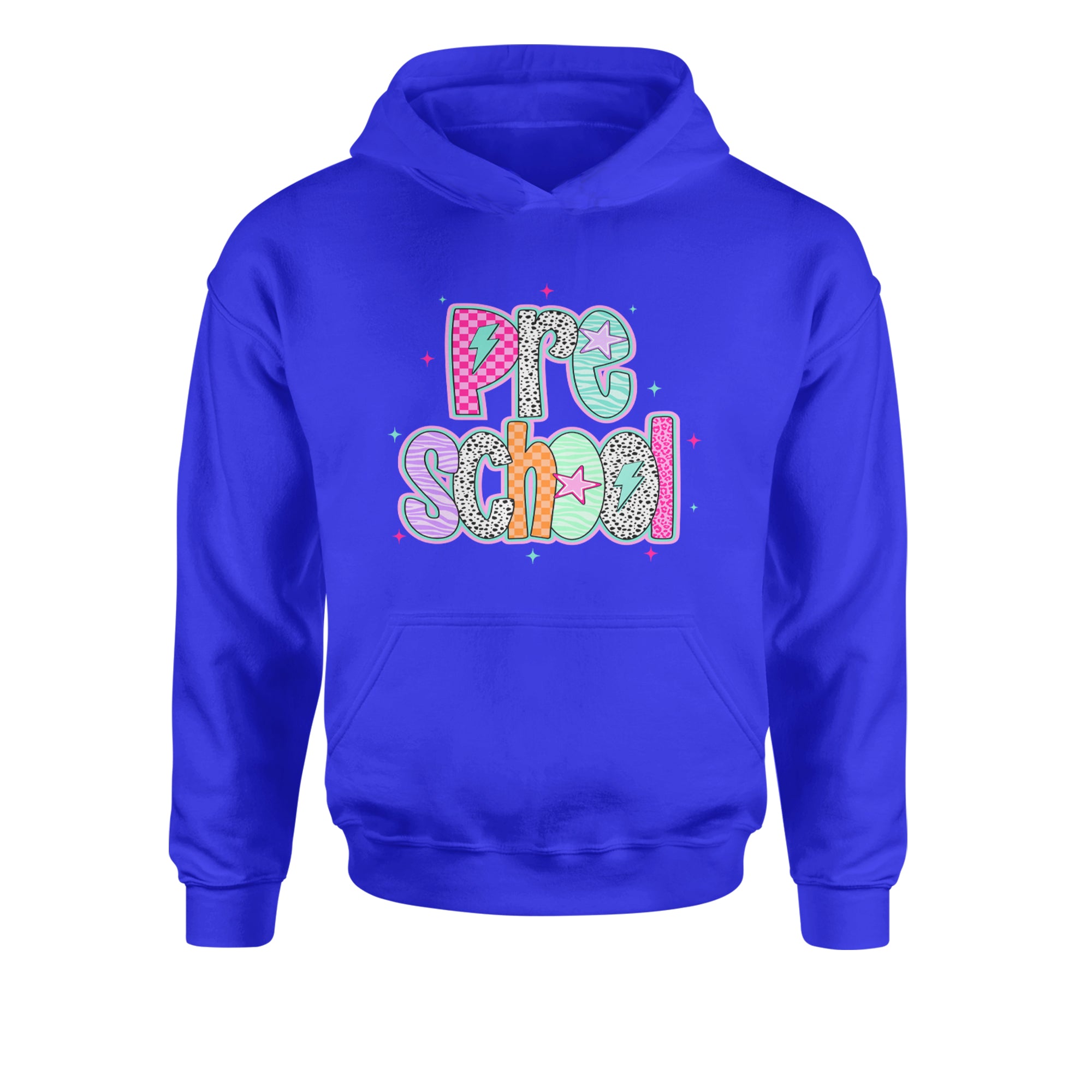 Preschool Power Colorful Back to School Youth-Sized Hoodie Royal Blue