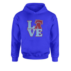 Love Philly Liberty Bell Youth-Sized Hoodie Royal Blue