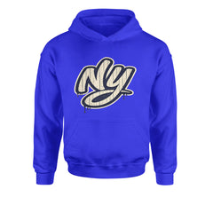 NYC New York City Grunge Street Youth-Sized Hoodie Royal Blue