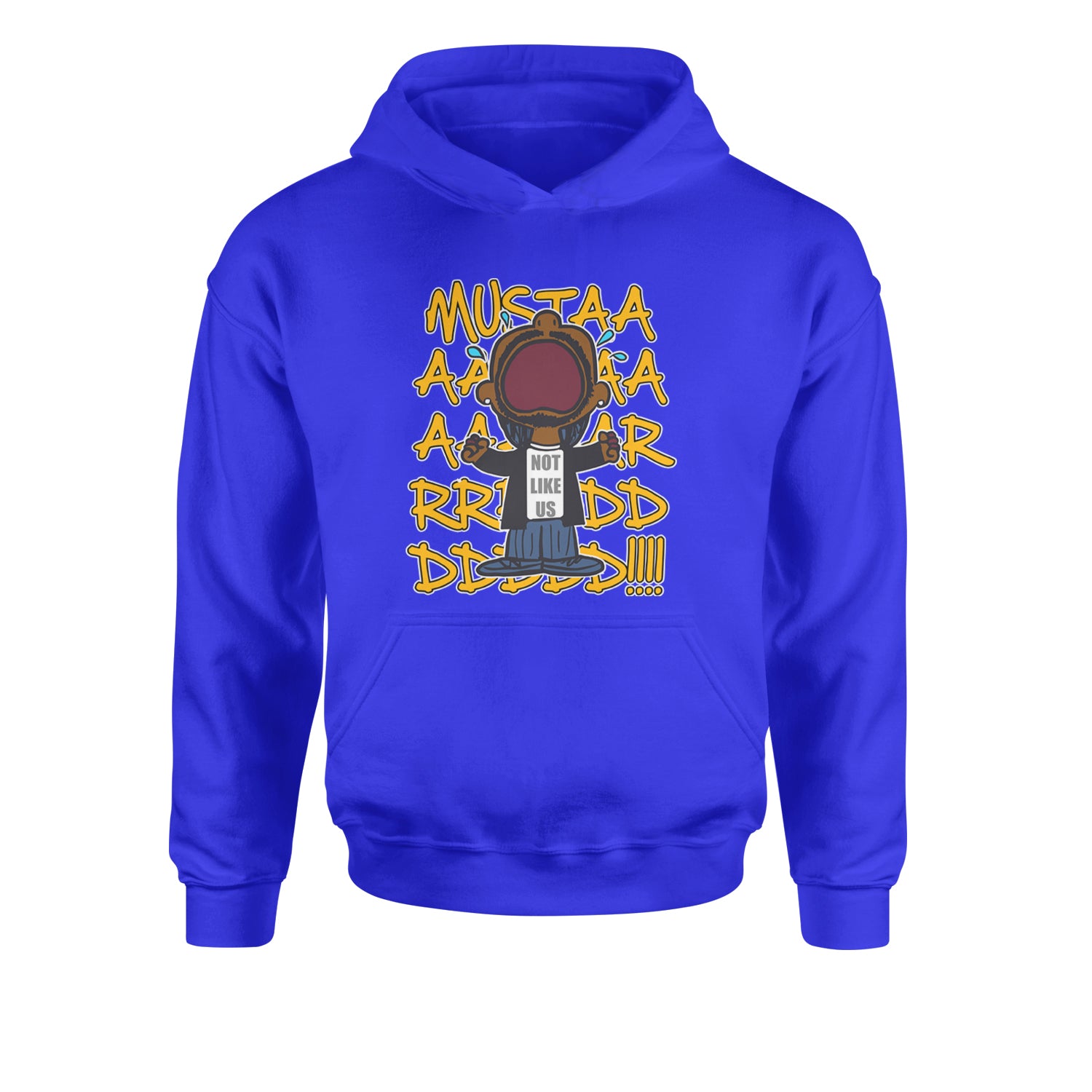 MUSTARD! Not Like Us Tv Off Youth-Sized Hoodie Royal Blue