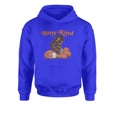 Punch Stay Kind Macaque Youth-Sized Hoodie Royal Blue