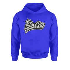 Sin City Vegas Retro Vintage Youth-Sized Hoodie Royal Blue
