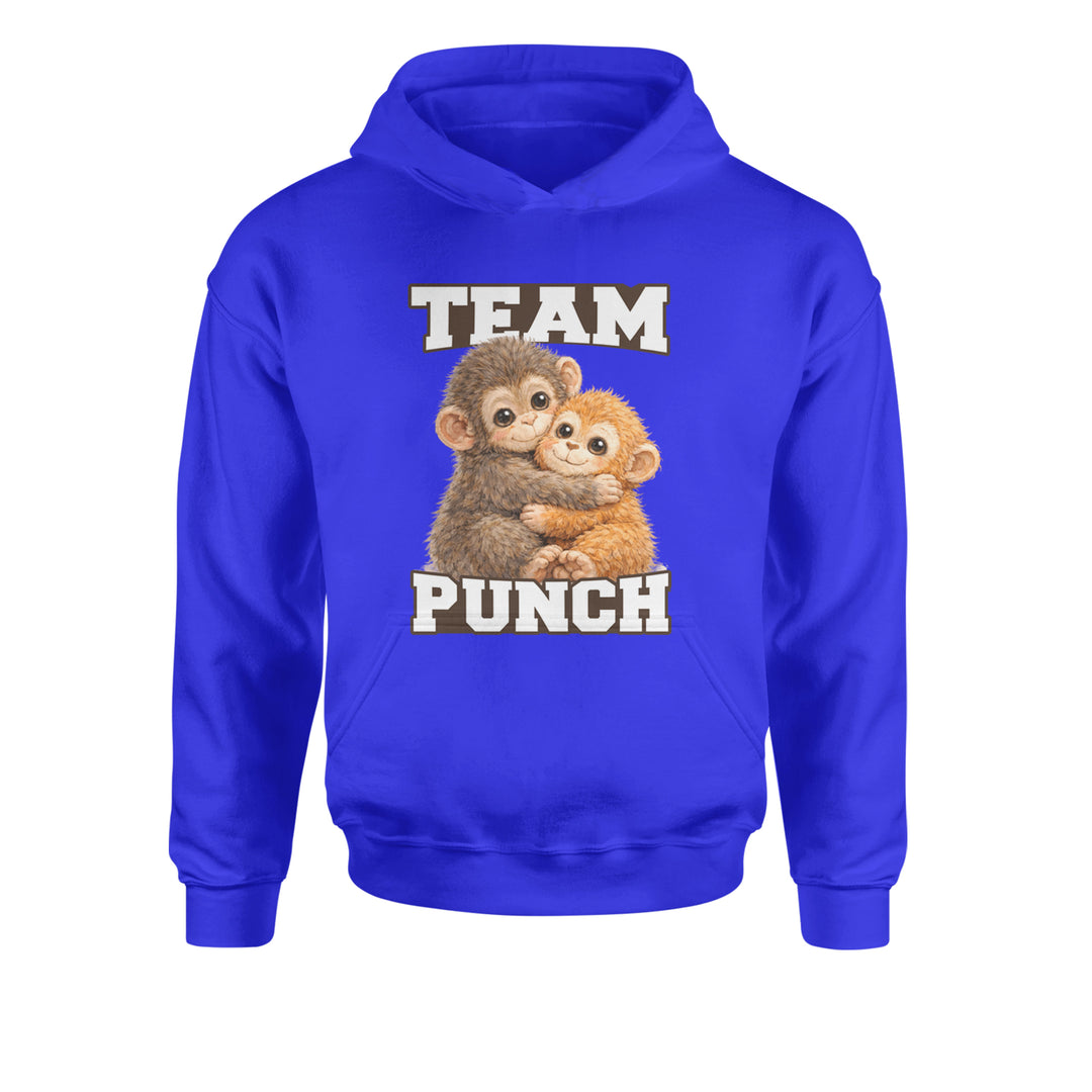 Team Punch Panchi-kun Monkey Youth-Sized Hoodie Royal Blue