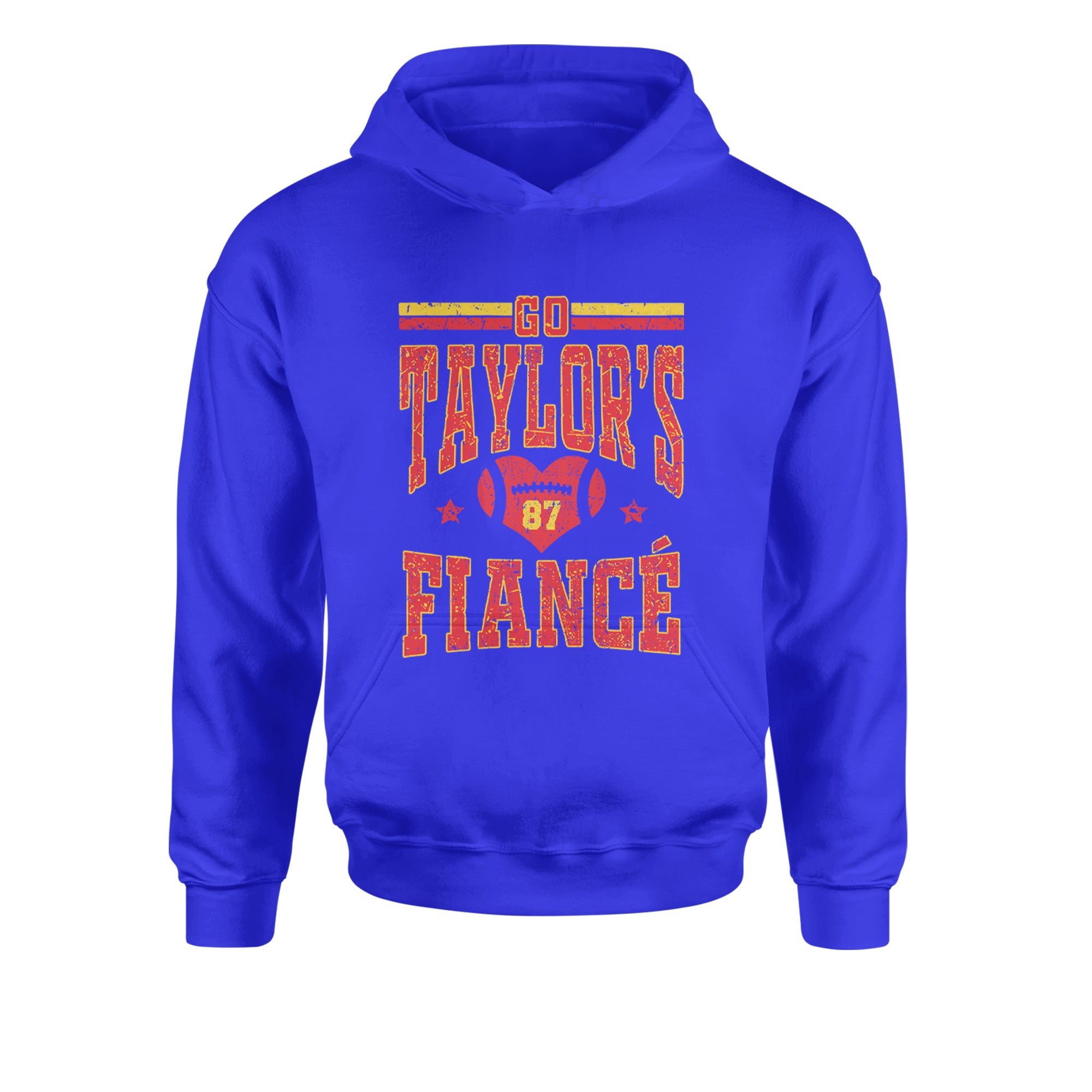 Go Taylor's Fiancé Engagement Game Day Youth-Sized Hoodie Royal Blue