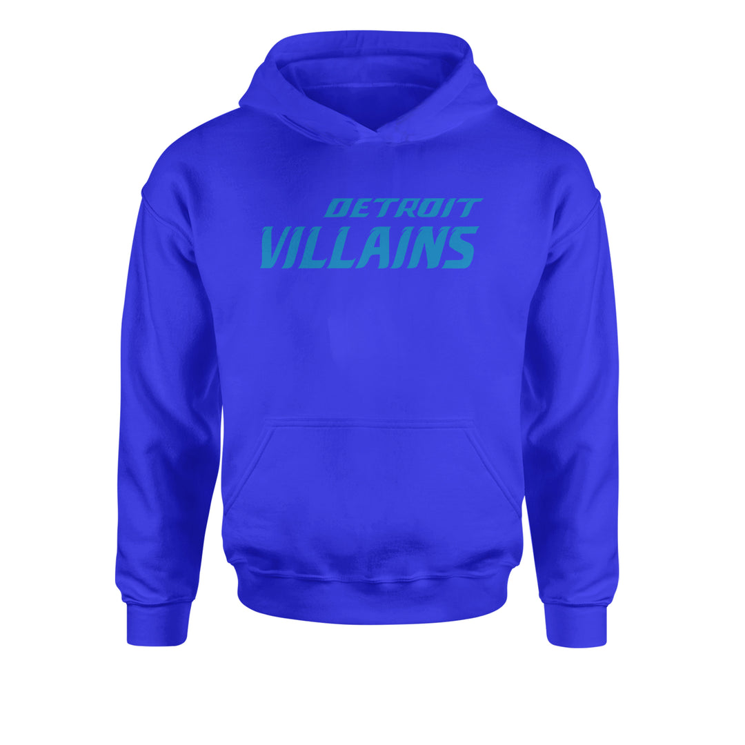 Detroit Villains Grit Football Youth-Sized Hoodie Royal Blue