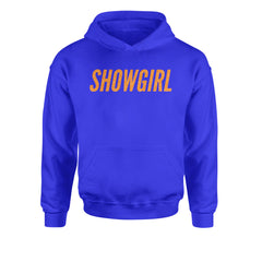 Showgirl Orange Glitter Youth-Sized Hoodie Royal Blue