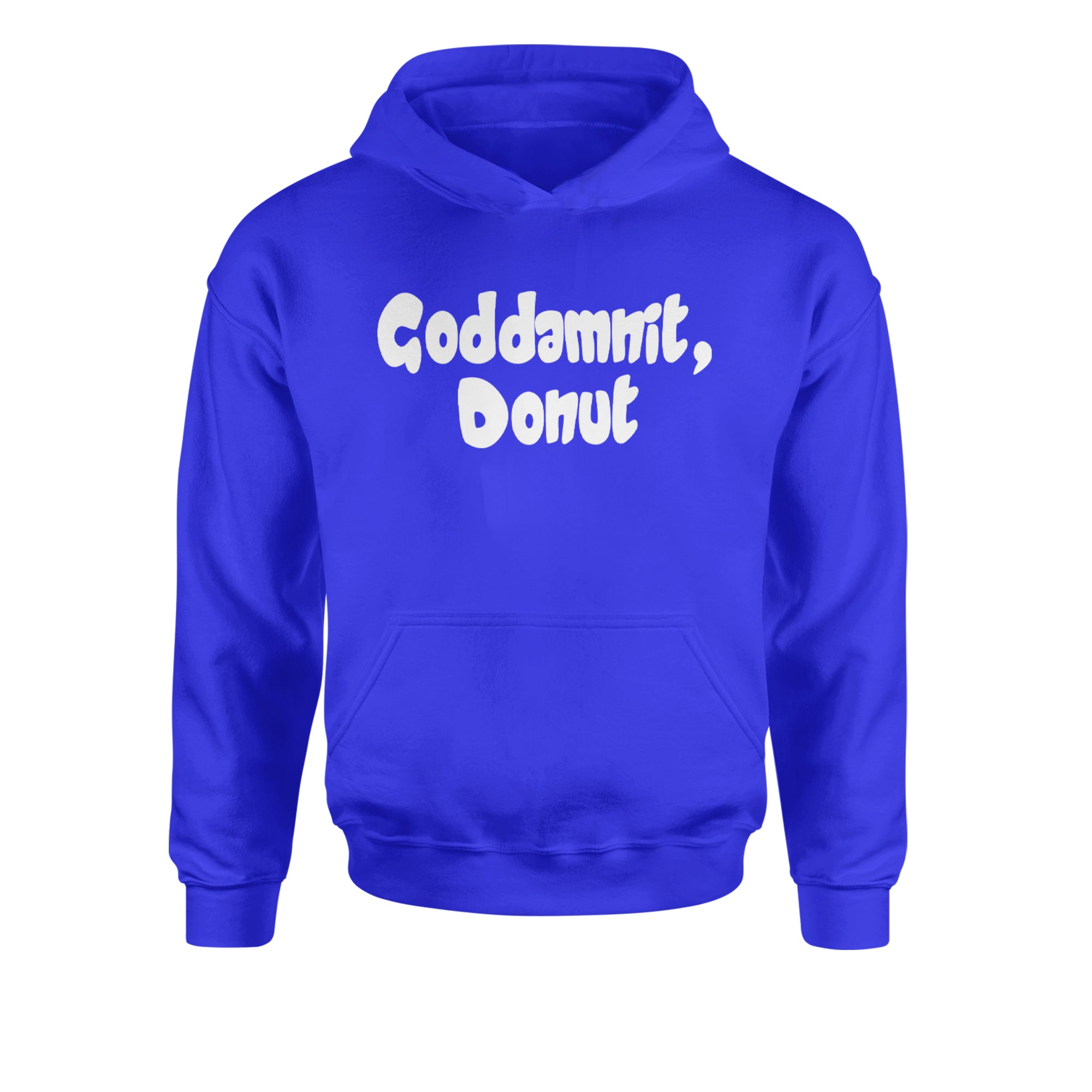 Godd-mnit, Donut Carl Youth-Sized Hoodie Royal Blue
