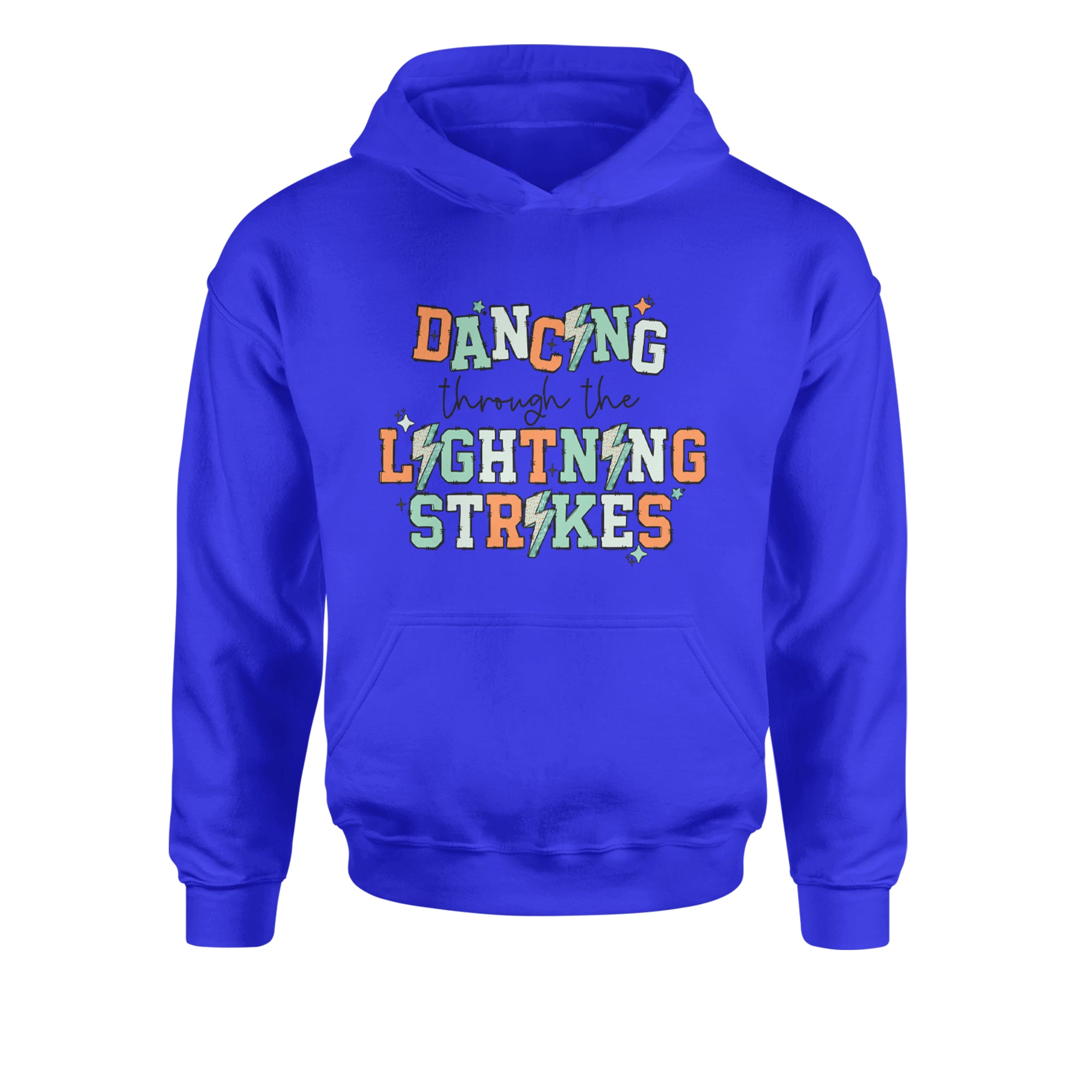Dancing Through The Lightning Strikes Youth-Sized Hoodie Royal Blue