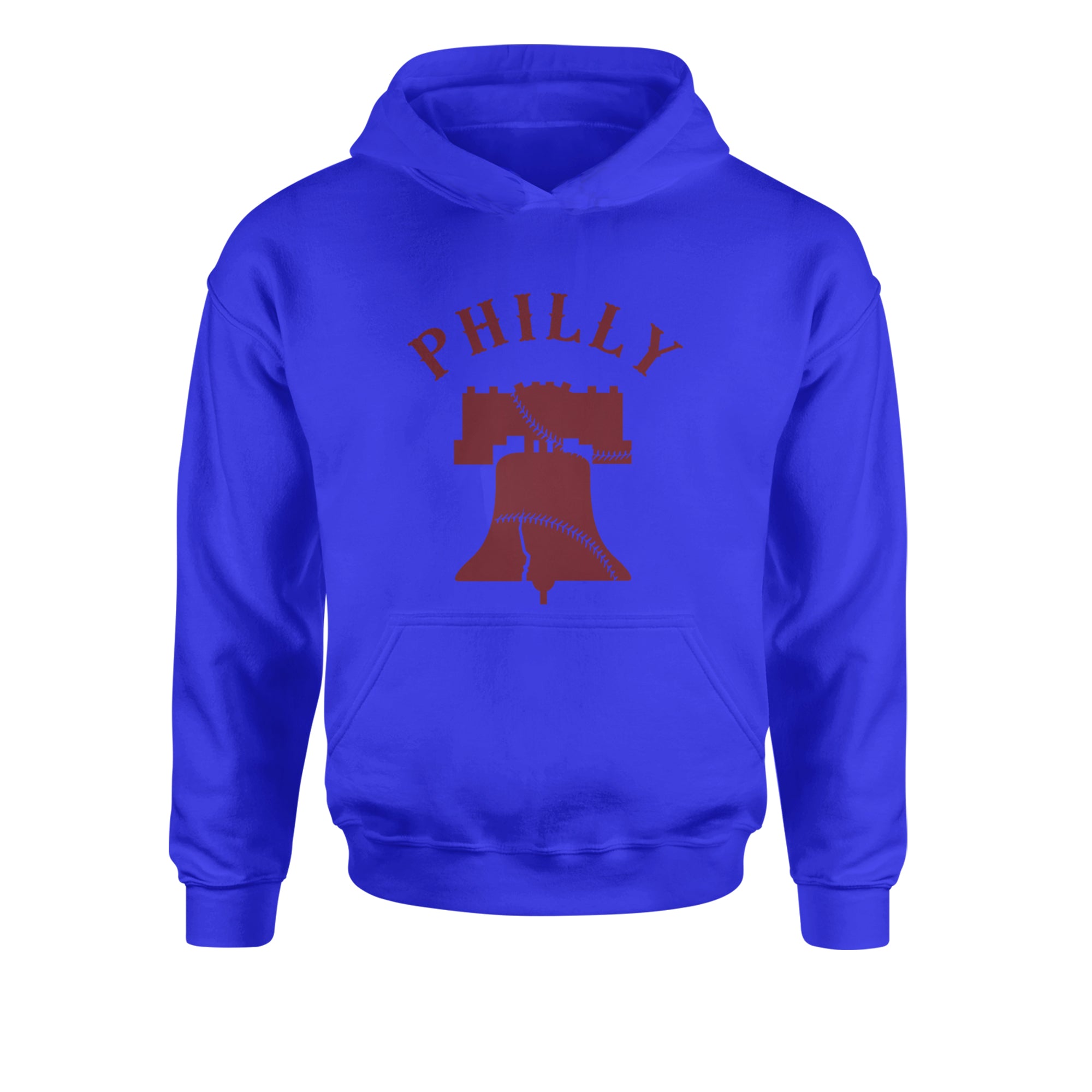 Philly Cracked Liberty Bell Youth-Sized Hoodie Royal Blue
