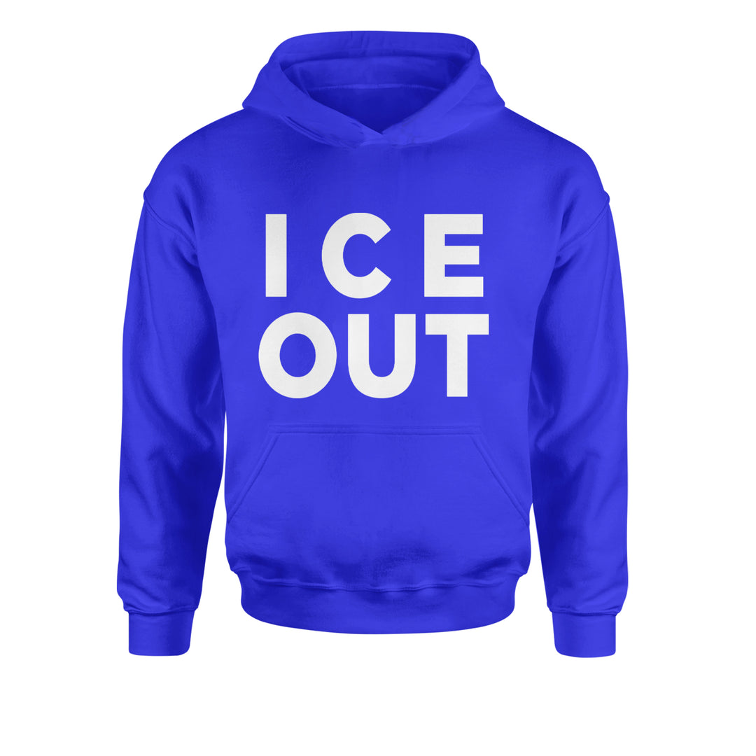 Ice Out Protest Youth-Sized Hoodie Royal Blue