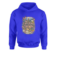 I Will Always Love You Dolly Youth-Sized Hoodie Royal Blue