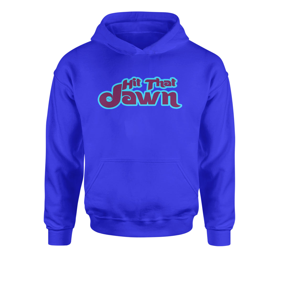 Hit That Jawn Philly Baseball Youth-Sized Hoodie Royal Blue
