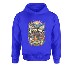 Tennessee Mountain Angel Wings Dolly Youth-Sized Hoodie Royal Blue