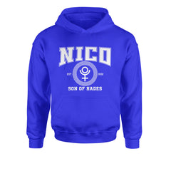 Nico Son of Hades Underworld Crest Youth-Sized Hoodie Royal Blue