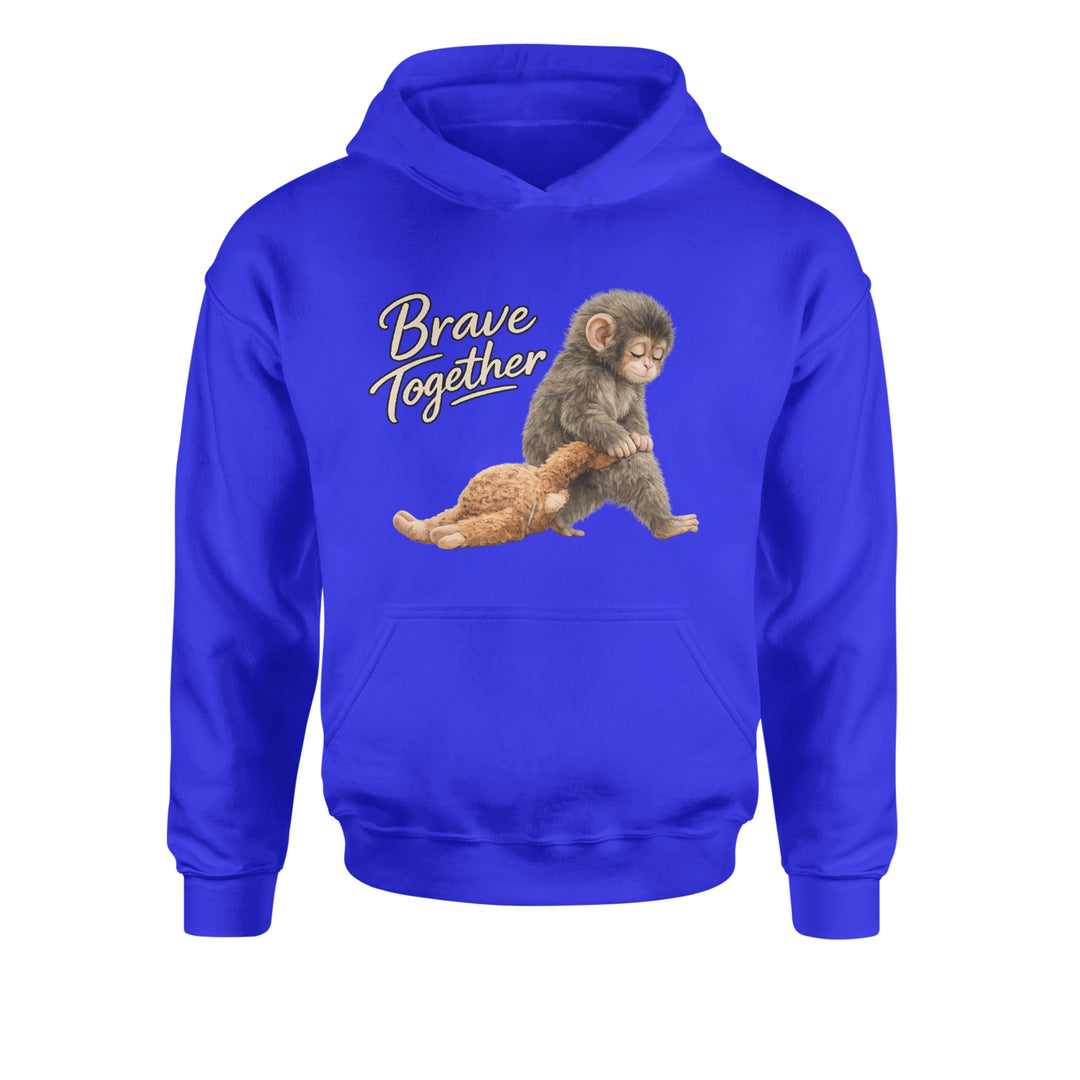 Punch Brave Together Stuffed Animal Youth-Sized Hoodie Royal Blue