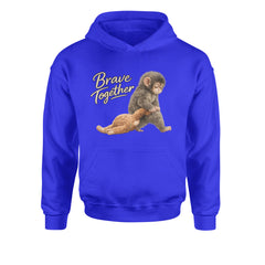 Punch Brave Together Stuffed Animal Youth-Sized Hoodie Royal Blue