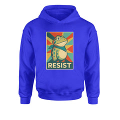 Resist Portland Protest Frog Youth-Sized Hoodie Royal Blue