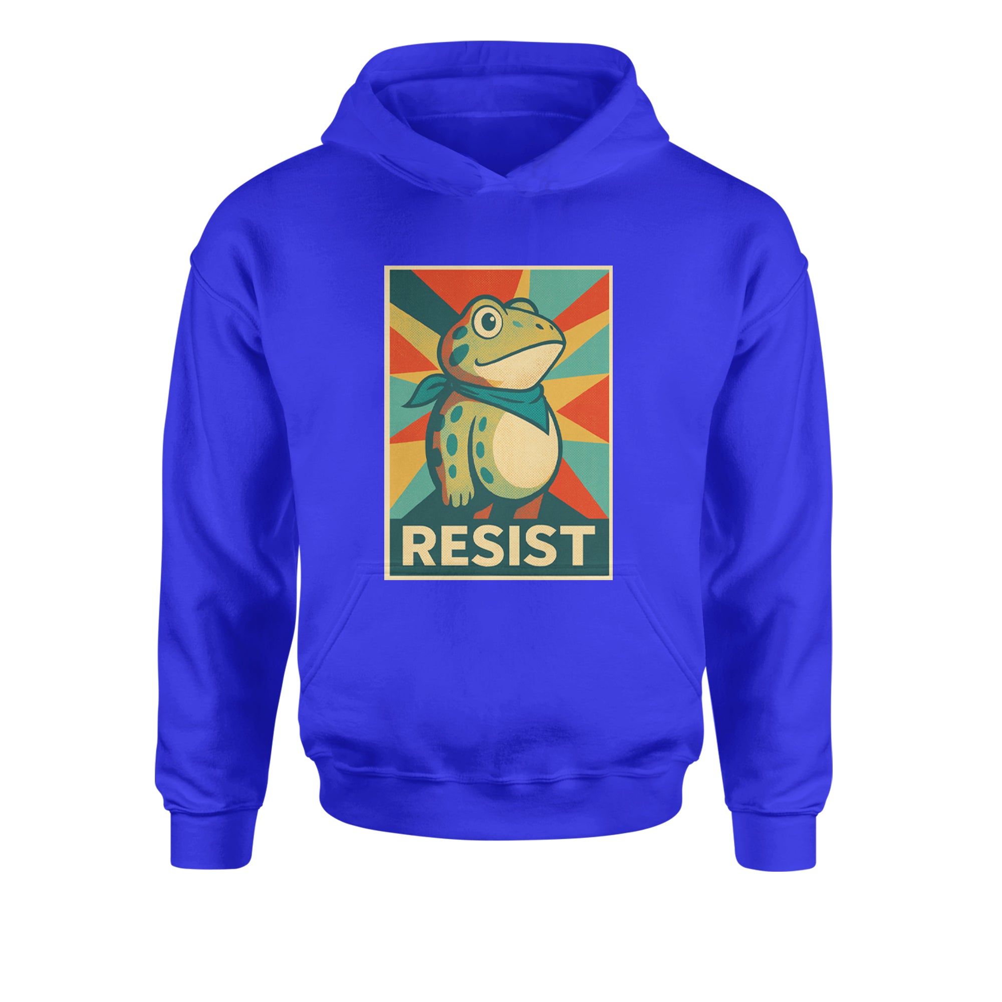 Resist Portland Protest Frog Youth-Sized Hoodie Royal Blue
