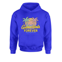 Golden Girls Forever Retro Sunset Youth-Sized Hoodie Royal Blue