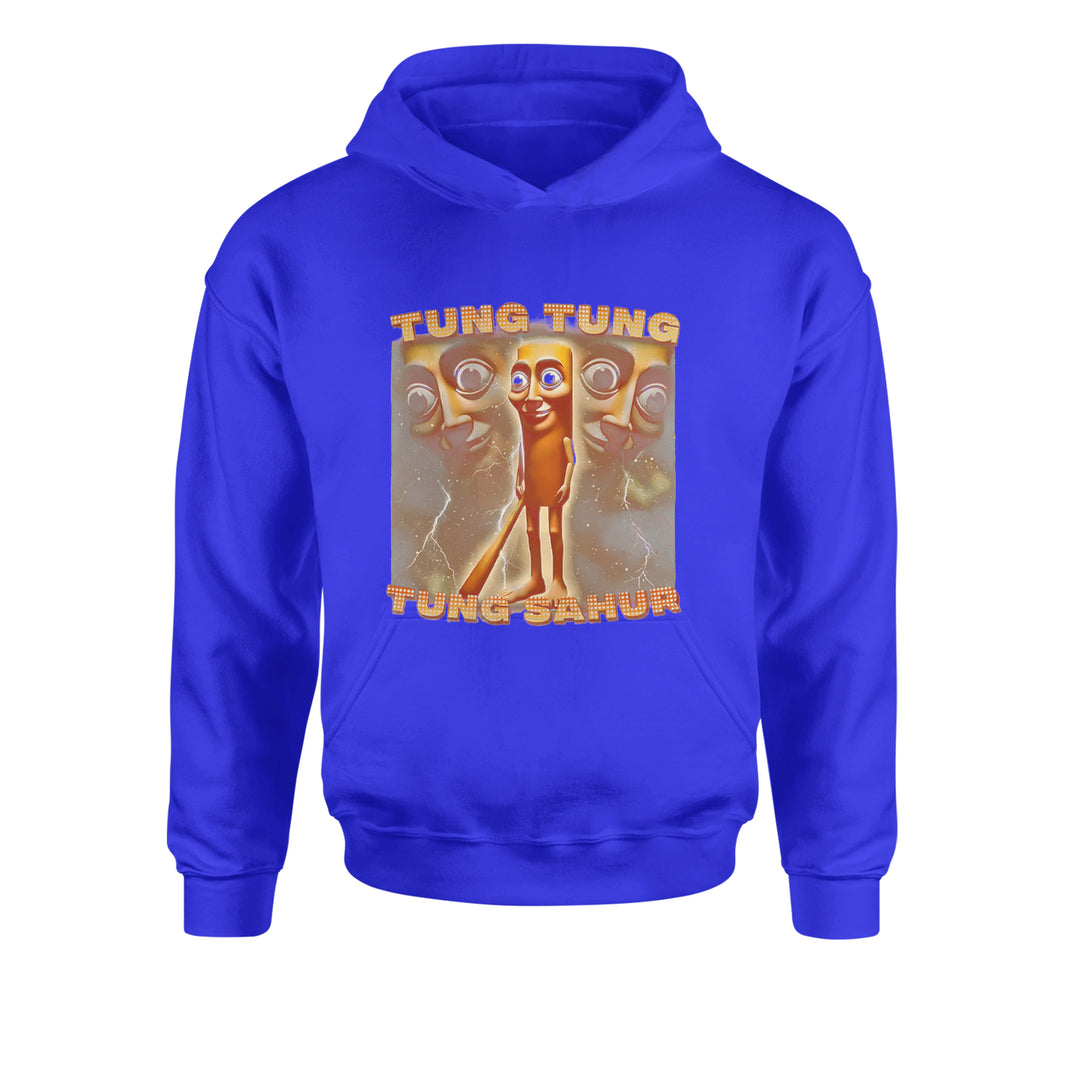Tung Tung Tung Sahur Enforcer Youth-Sized Hoodie Royal Blue