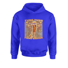 Tung Tung Tung Sahur Enforcer Youth-Sized Hoodie Royal Blue