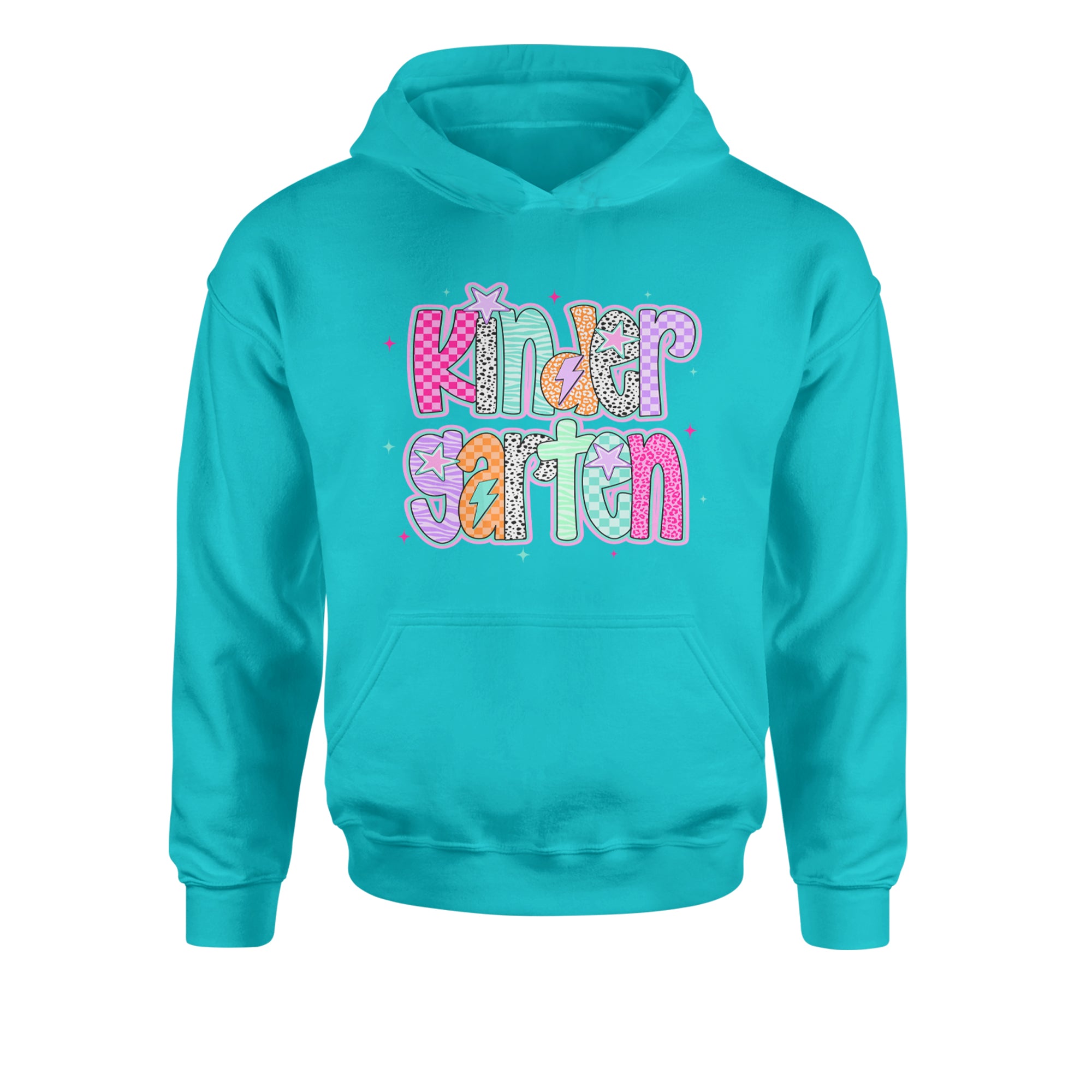 Kindergarten Cutie Colorful Back to School Youth-Sized Hoodie Teal