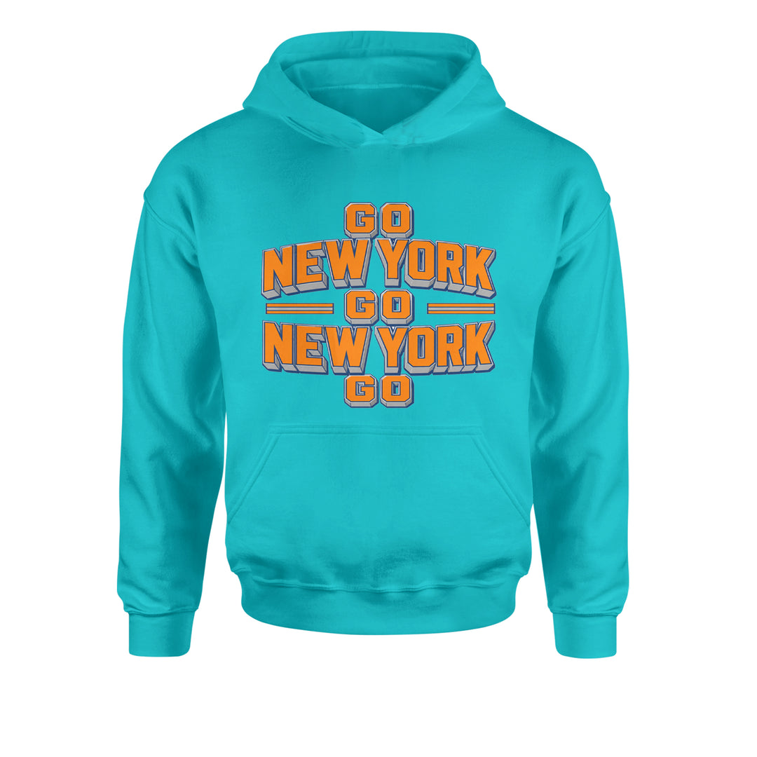 Go New York Go Basketball Youth-Sized Hoodie Teal