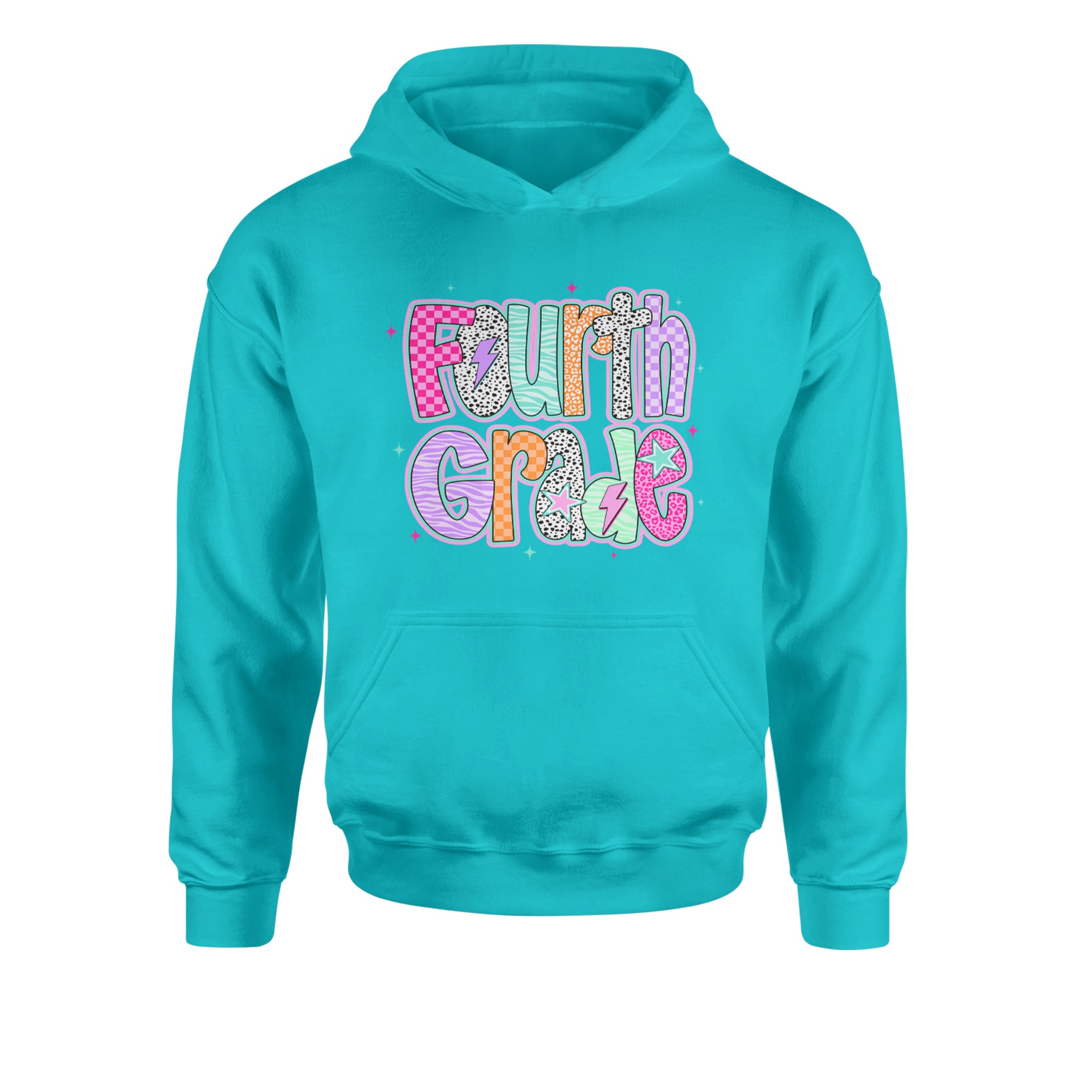 Fourth Grade Fierce Colorful Back to School Youth-Sized Hoodie Teal