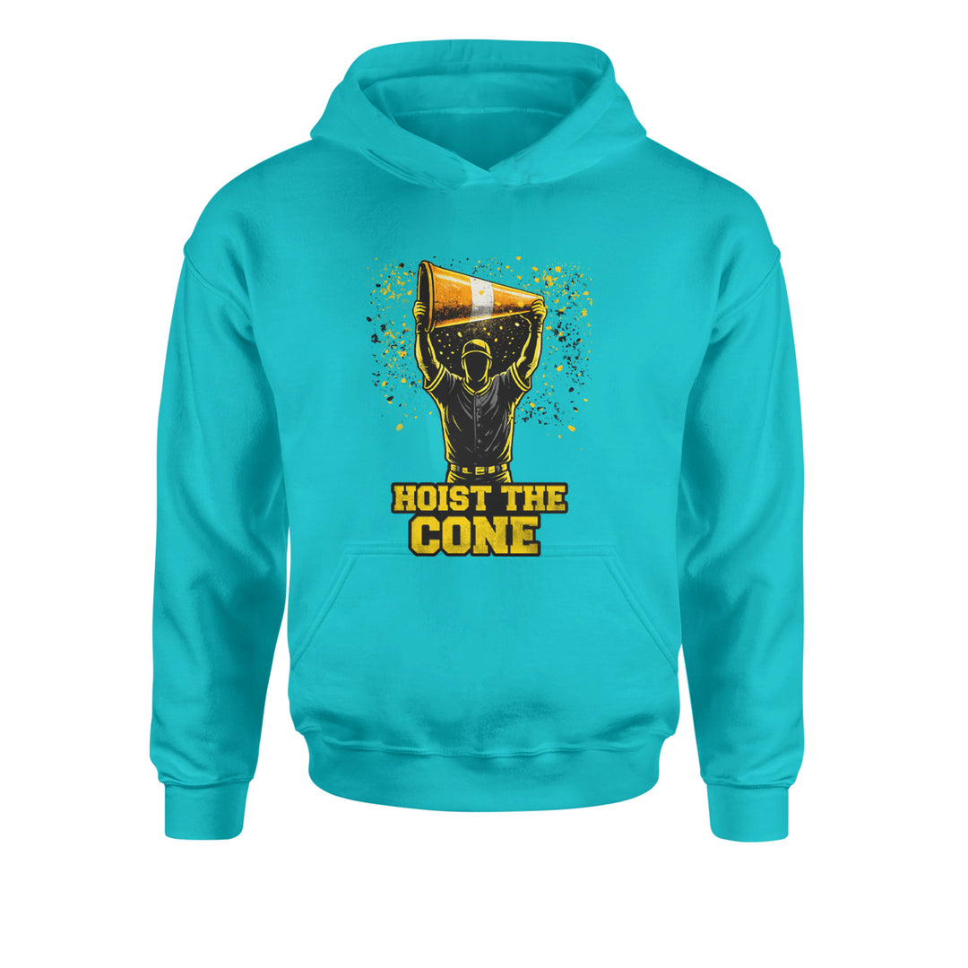 Hoist The Cone Pittsburgh Pride Youth-Sized Hoodie Teal