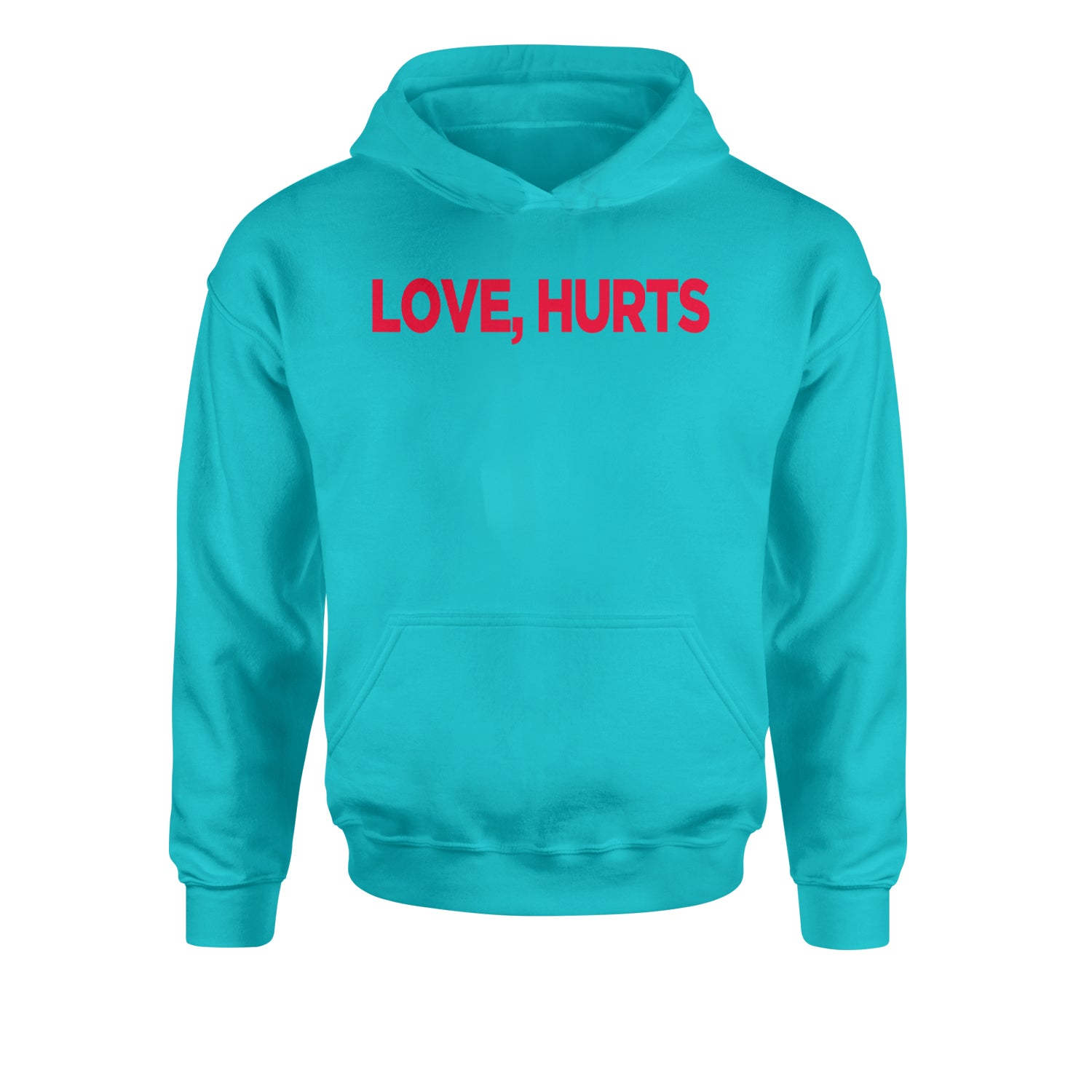 Love Hurts Youth-Sized Hoodie Teal