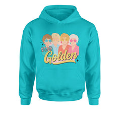 Stay Golden Girls Retro Youth-Sized Hoodie Teal