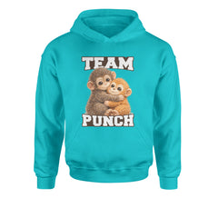 Team Punch Panchi-kun Monkey Youth-Sized Hoodie Teal