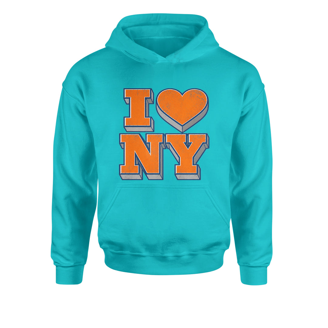 New York City Pride Heart Youth-Sized Hoodie Teal