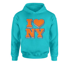 New York City Pride Heart Youth-Sized Hoodie Teal