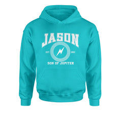 Jason Son of Jupiter Storm Bringer Youth-Sized Hoodie Teal